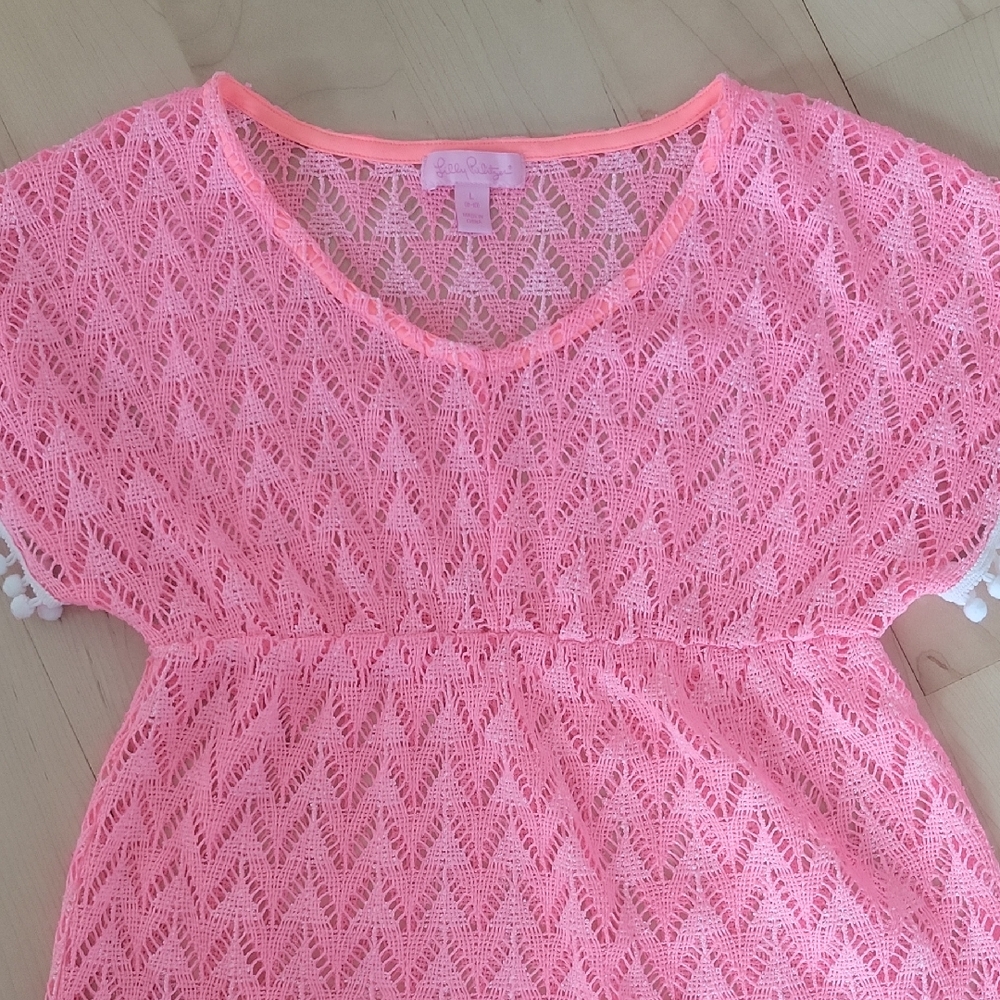 Pink Lace Kids Swim Coverup